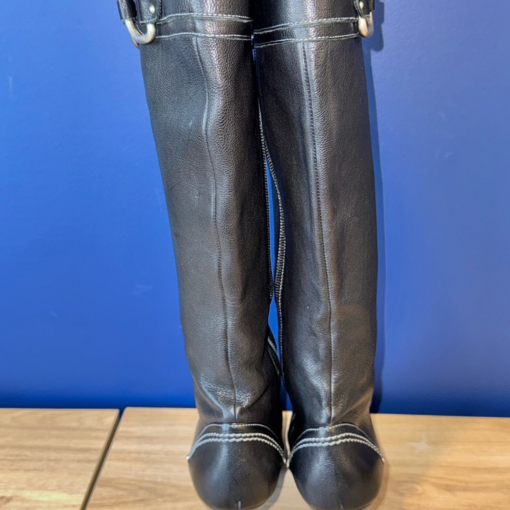 Bally Y2K Black Leather Knee High Boots | Pointed Toe | 3” Heel | EU 36.5 - Picture 13 of 15